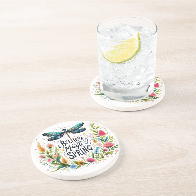 Posavasos La magia de las flores de primavera (Lado)