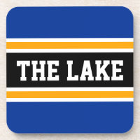 La marina atlética LAKE franjas negras amarillas a