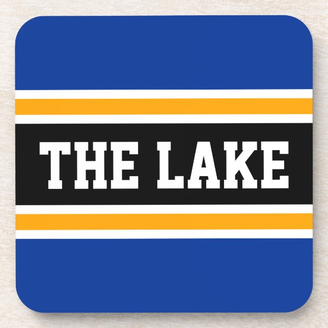 Posavasos La marina atlética LAKE franjas negras amarillas a (Frente)