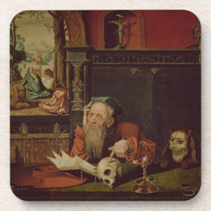 Posavasos La meditación de St Jerome (aceite en el panel)
