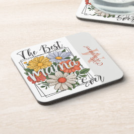 Posavasos La mejor impresión floral de mamá de todos los tie