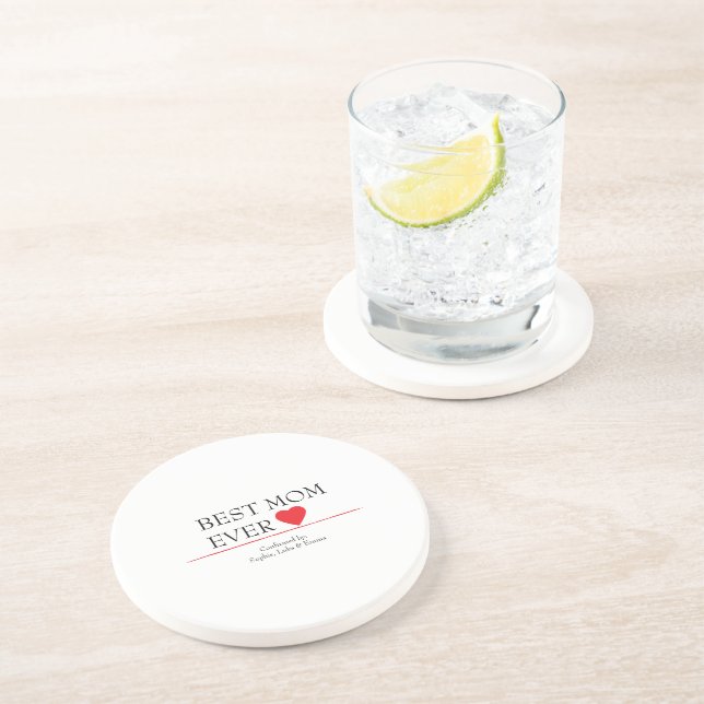 Posavasos La mejor mamá de la montaña cutánea del corazón -  (Lado)