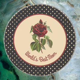 Posavasos La mejor mamá del mundo Rosa de Borgoña en Harlequ