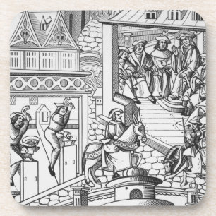 Posavasos La menta, después de un grabar en madera en 'De