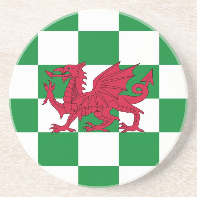 Posavasos La mística bandera del Dragón Celta Rojo de Gales (Frente)