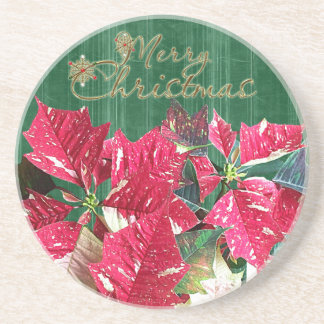 Posavasos La montaña arenisca de Poinsettia navideña