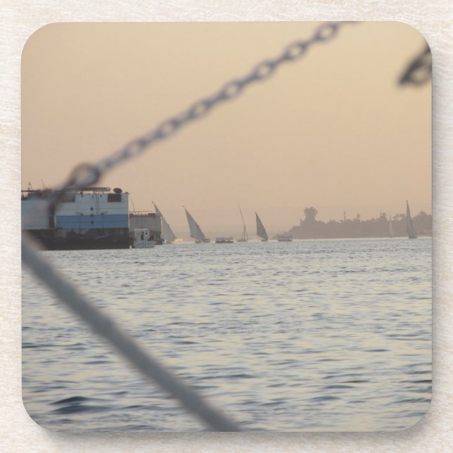 Posavasos La montaña de plástico dura del atardecer del río  (Frente)