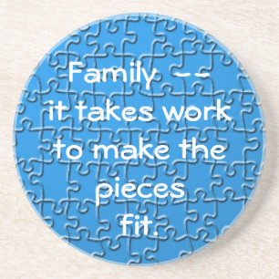 Posavasos La montaña - La familia toma el puzzle del trabaj