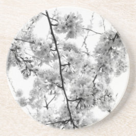 Posavasos La montaña rusa "B&W Cherry Blossoms"