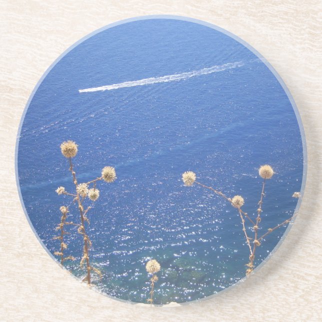 Posavasos La montaña rusa de arena del mar azul griego (Frente)