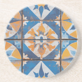 Posavasos La montaña rusa de arenisca con estampado mediterr