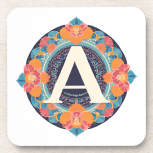 Posavasos La montaña rusa de arte de Mandala india - Vibrant