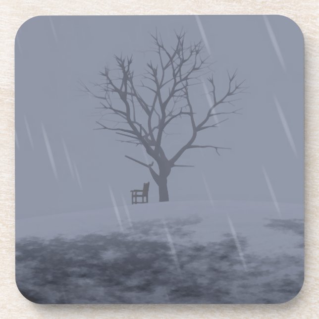 Posavasos La montaña rusa de coral de invierno (Frente)