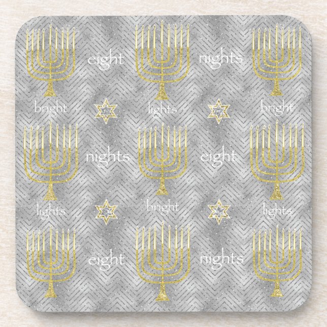 Posavasos La montaña rusa de Hanukkah personaliza los menús  (Frente)