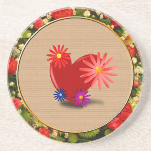 Posavasos La montaña rusa del corazón y las flores