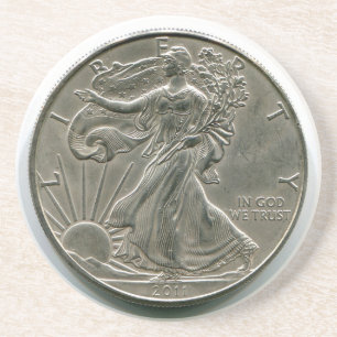 Posavasos La montaña rusa del dólar plateado de Lady Liber