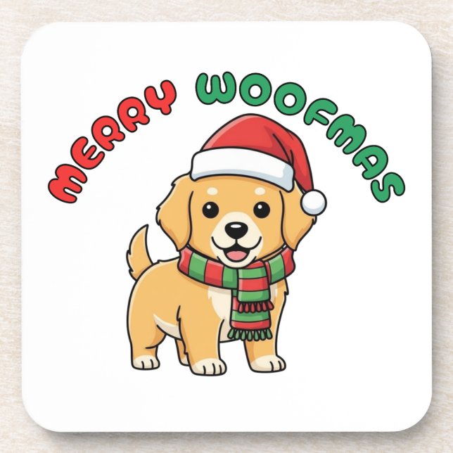 Posavasos La montaña rusa del navidad Golden Retriever: Merr (Frente)