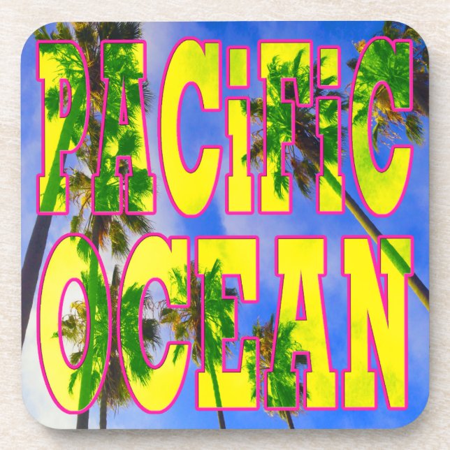 Posavasos La montaña rusa "Palm Sky": Océano Pacífico (Frente)