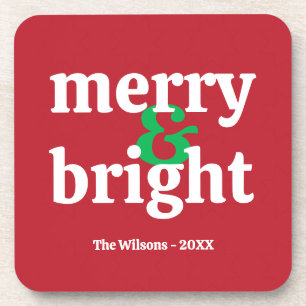 Posavasos La montaña rusa personalizada "Merry & Bright" Nav