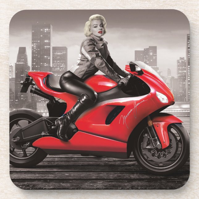 Posavasos La motocicleta de Marilyn (Frente)