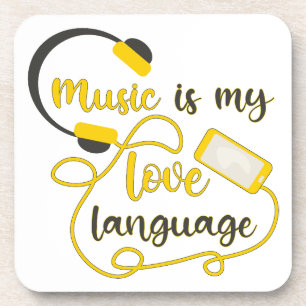 Posavasos La música es mi lenguaje amoroso frase romántica