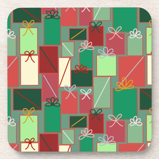 Posavasos La Navidad se presenta con cintas y arcos (Frente)