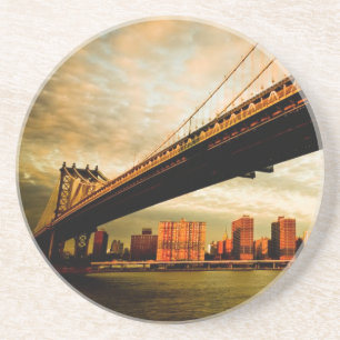 Posavasos La opinión del puente de Manhattan del lado de