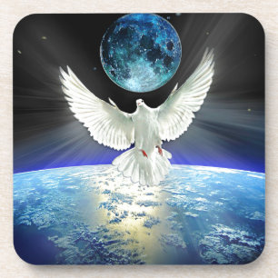 Posavasos La paloma de la paz sobre el planeta Tierra Sunris