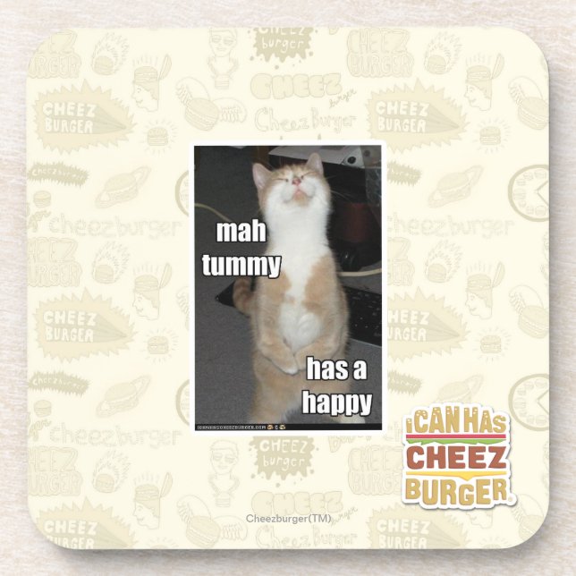 Posavasos La panza del Mah tiene un feliz (Frente)