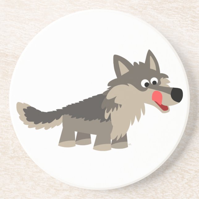 Posavasos La Personalizado educada Hungry Wolf Coaster (Frente)