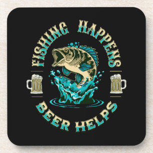 Posavasos La pesca sucede. ¡La cerveza ayuda!