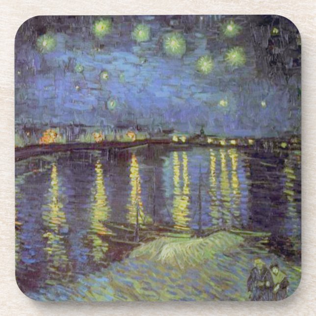 Posavasos La pintura nocturna estelar de Van Gogh (Frente)