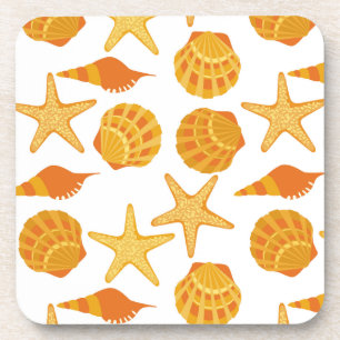Posavasos La playa anaranjada Shell modela