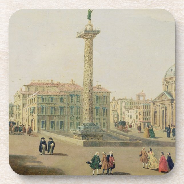 Posavasos La plaza Colonna, Roma (Frente)