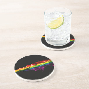 Posavasos La pluma de energía de arcoíris de SlipperyJoe atr