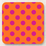 Posavasos La polka de Fuchsia da puntapiés al naranja<br><div class="desc">La polka de Fuchsia da puntapiés al naranja</div>