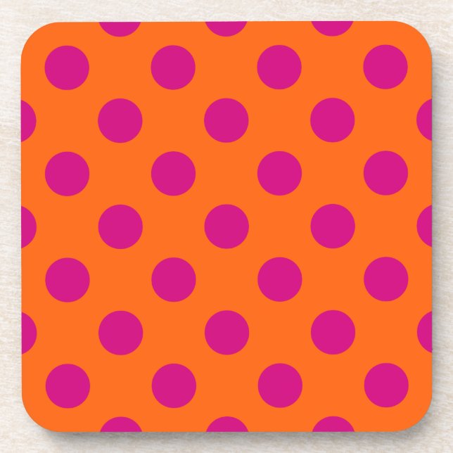 Posavasos La polka de Fuchsia da puntapiés al naranja (Frente)