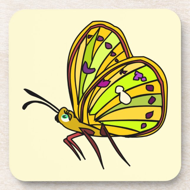 Posavasos La primavera de la montaña rusa de la mariposa peq (Frente)