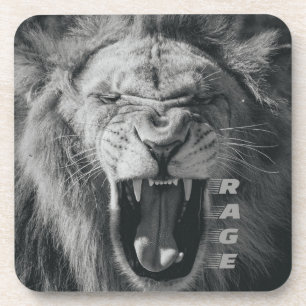 Posavasos La rabia de los leones: Roar blanco y negro