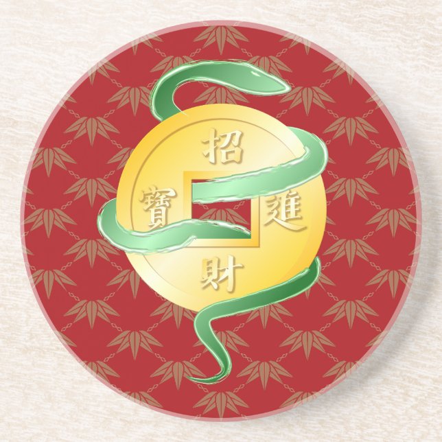 Posavasos La riqueza de la serpiente del Año Nuevo Lunar Chi (Frente)