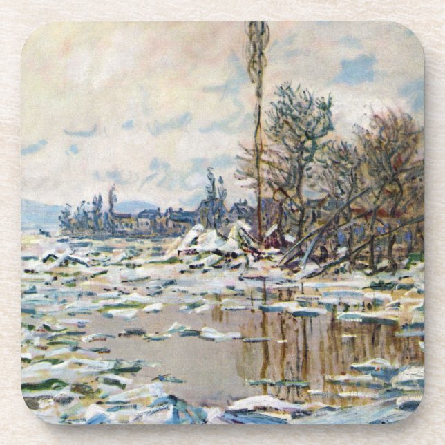 Posavasos La rotura del hielo por Claude Monet (Frente)