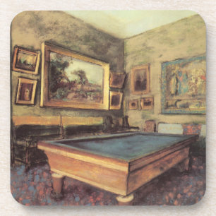 Posavasos La sala de billar en Menil Hubert por Edgar Degas