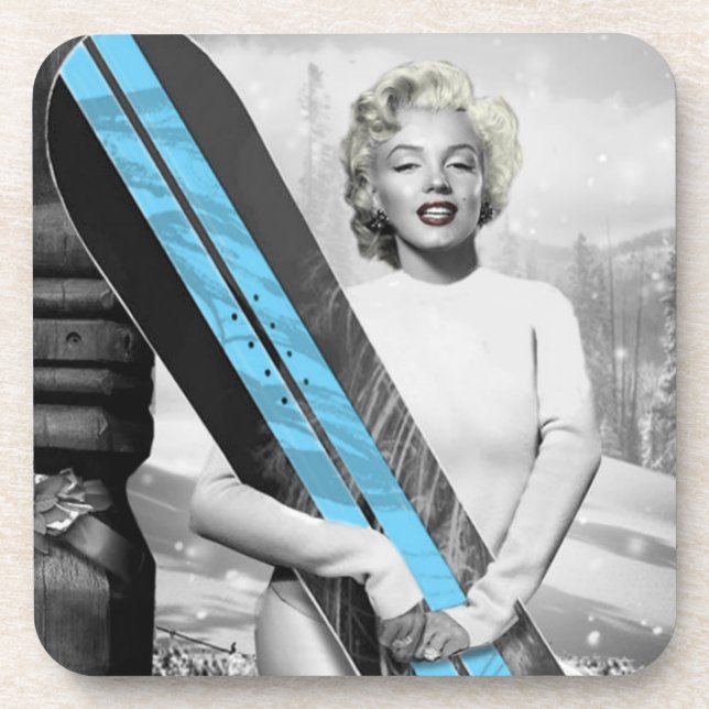 Posavasos La snowboard de Marilyn (Frente)