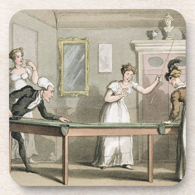 Posavasos La tabla de billar, 'del viaje del Dr. Syntax (Frente)