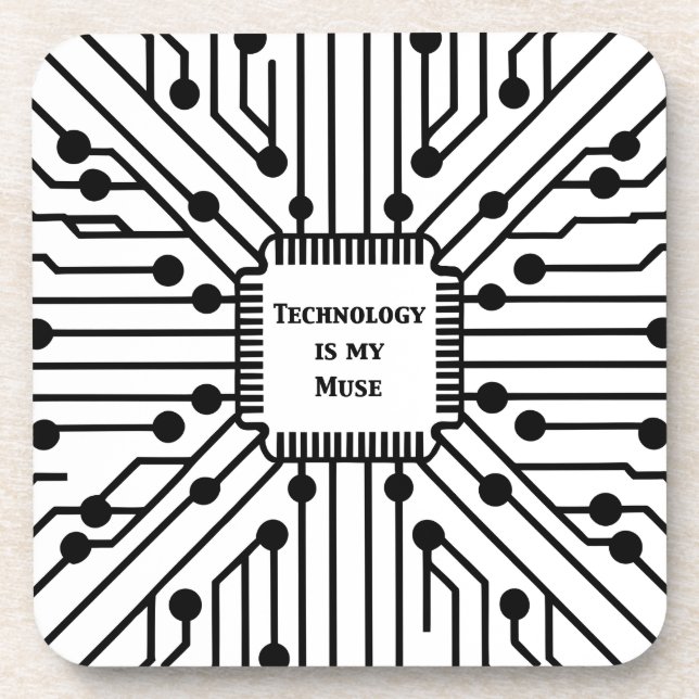 Posavasos La tecnología es mi musa (Frente)