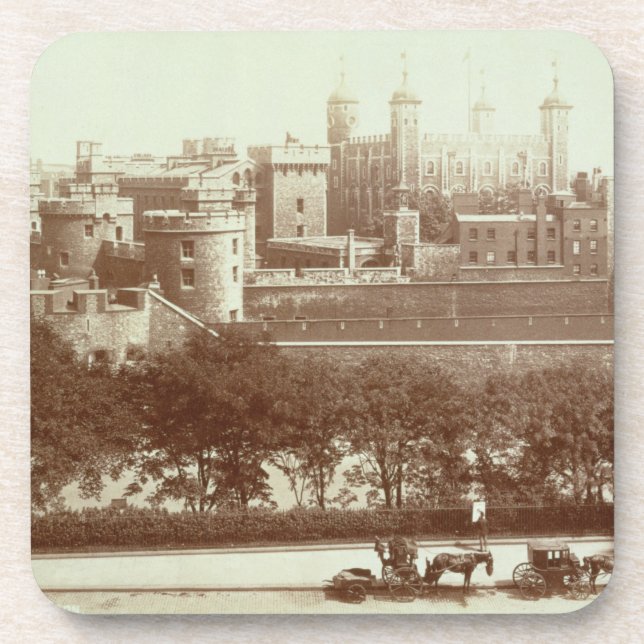 Posavasos La torre de Londres (foto de la sepia) (Frente)