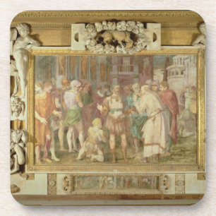 Posavasos La unificación del estado, detalle de decorativo