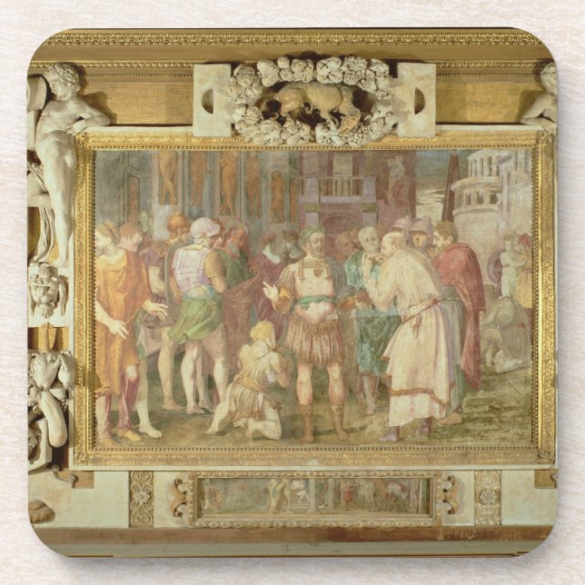 Posavasos La unificación del estado, detalle de decorativo (Frente)