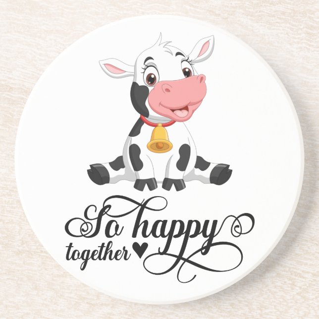 Posavasos La vaca del bebé es tan feliz (Frente)