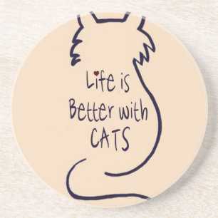 Posavasos La vida es mejor con los gatos